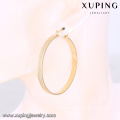 91904 Xuping women jewellery 18k plated big hoop earring without zircon